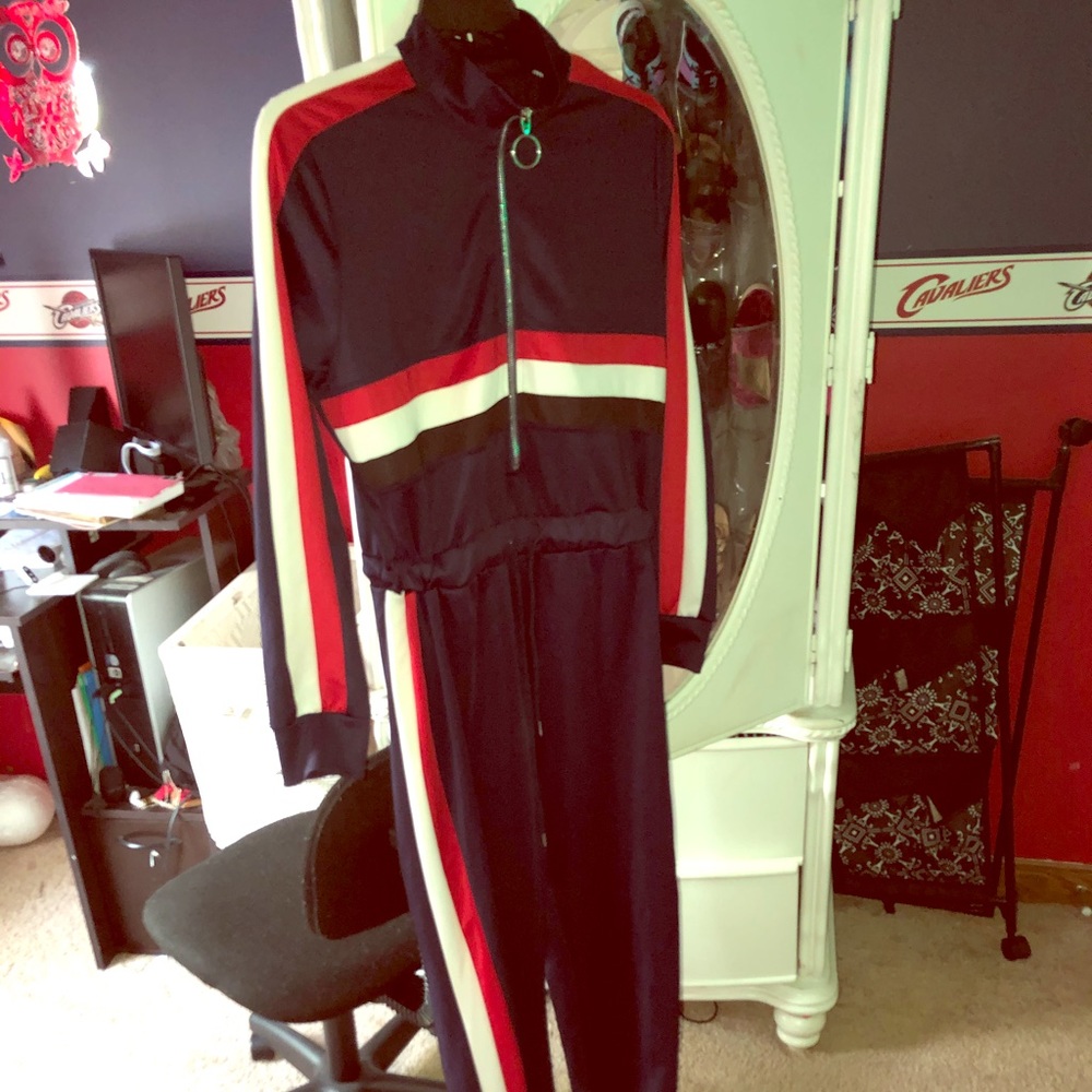 long zipper space jumpsuit